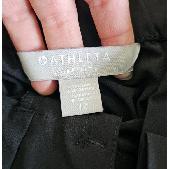 Athleta Skyline II PantS Black Paperbag High Waist Women's Size 12 - Picture 3 of 7